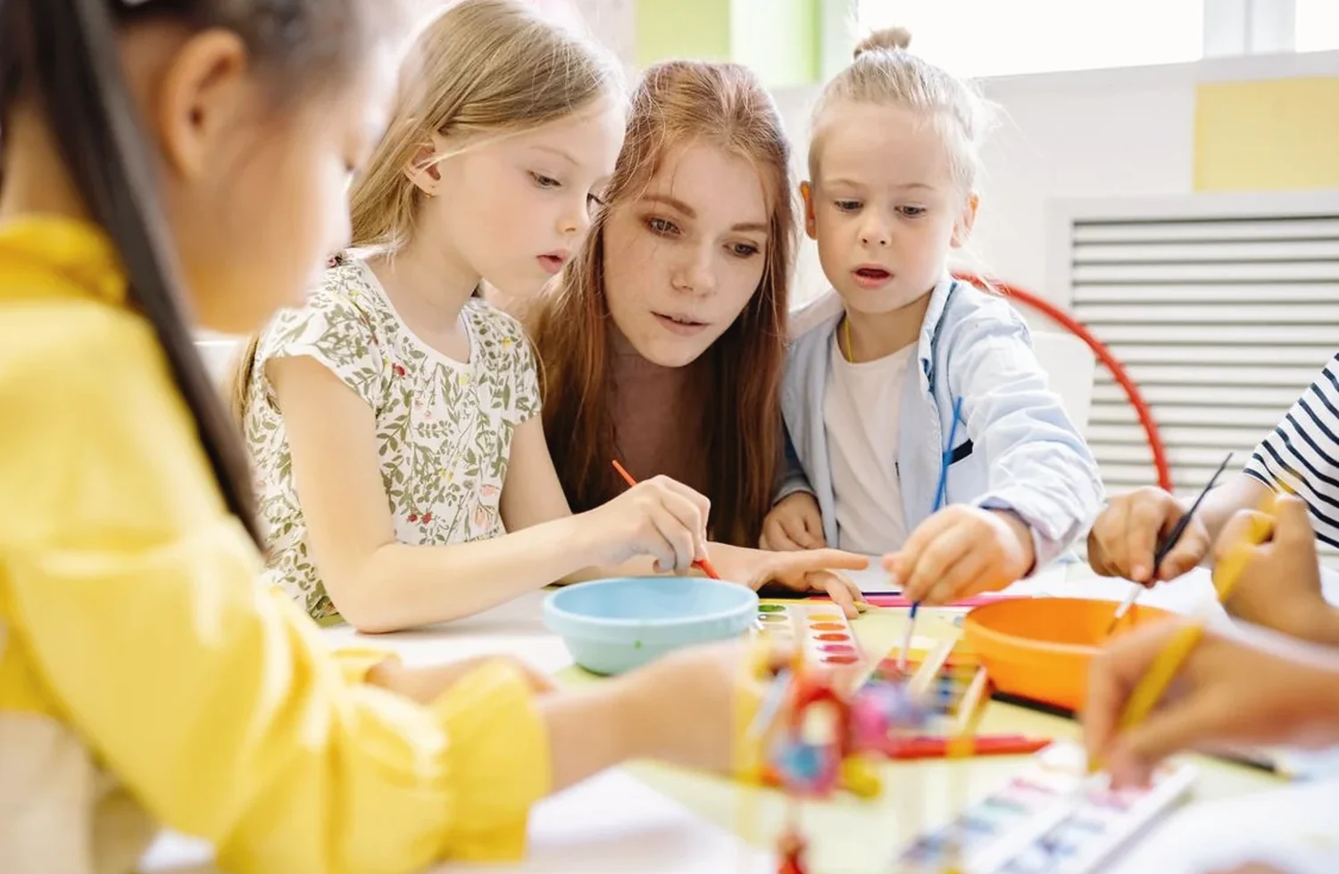 Children using creative activities during learning